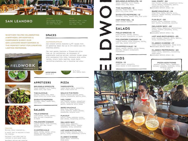 Fieldwork Brewing Company - San Leandro Menu
