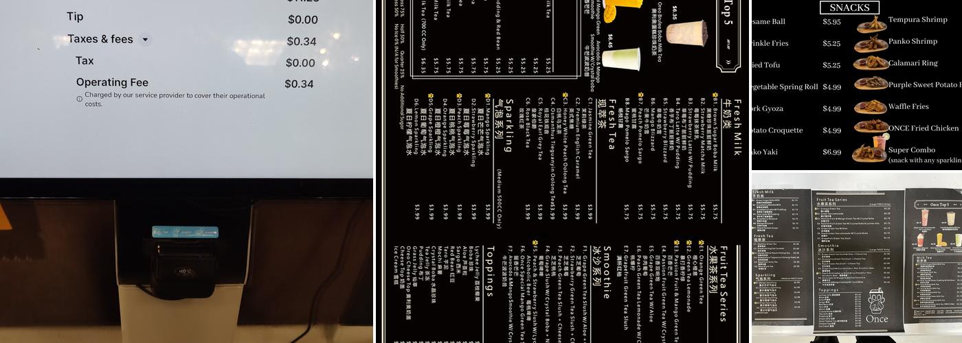ONCE Tea Menu