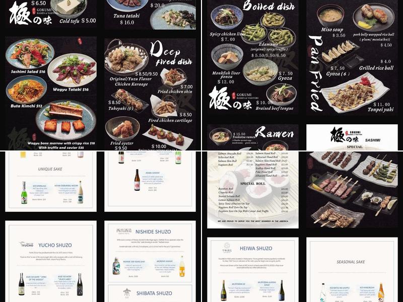 Gokumi Ramen & Yakitori Menu