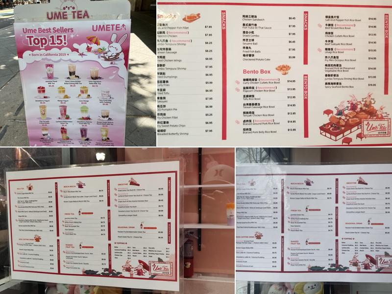 Ume Tea Menu