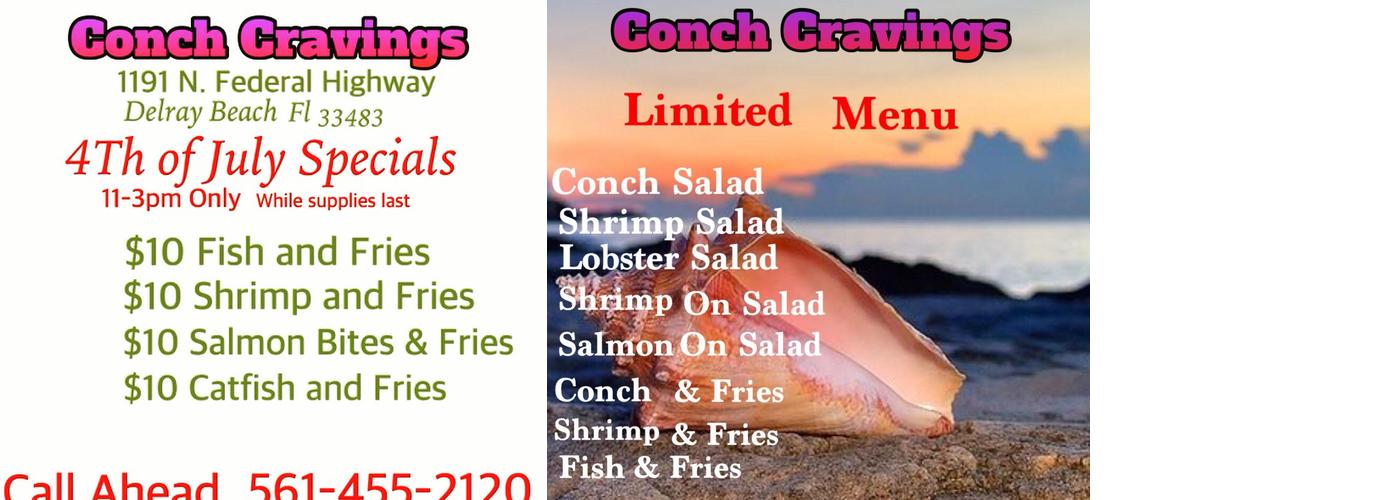 Conch Cravings & More Menu