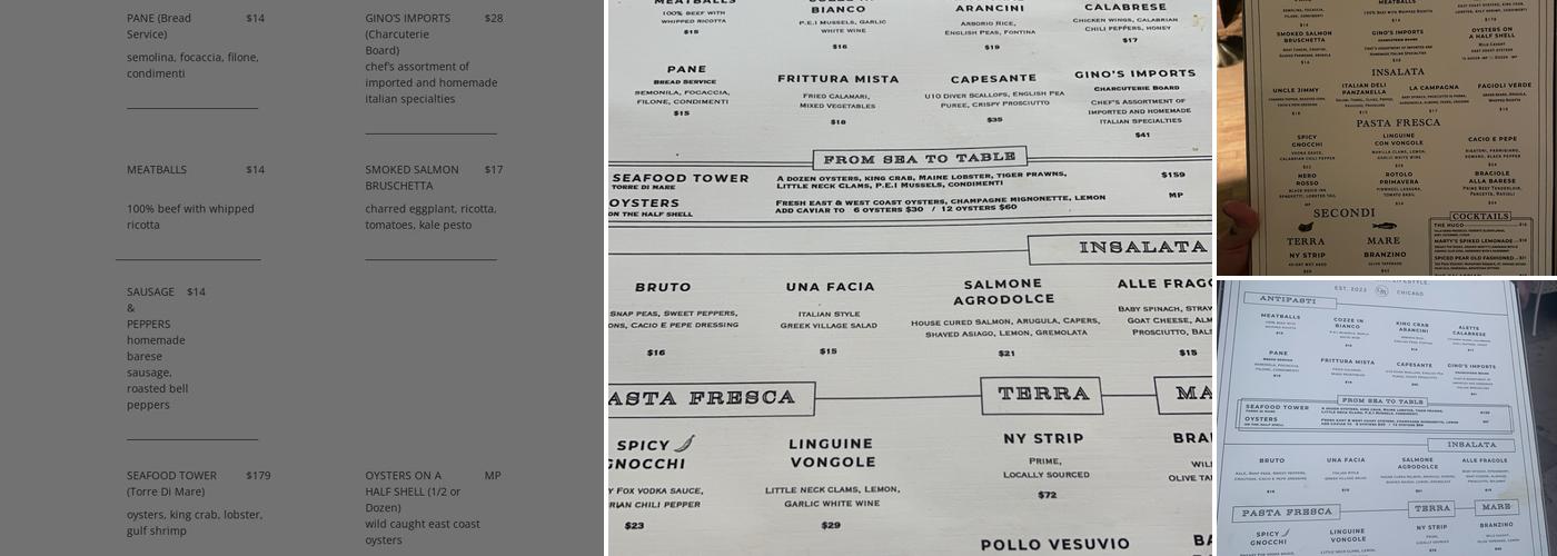 Gino & Marty's Menu
