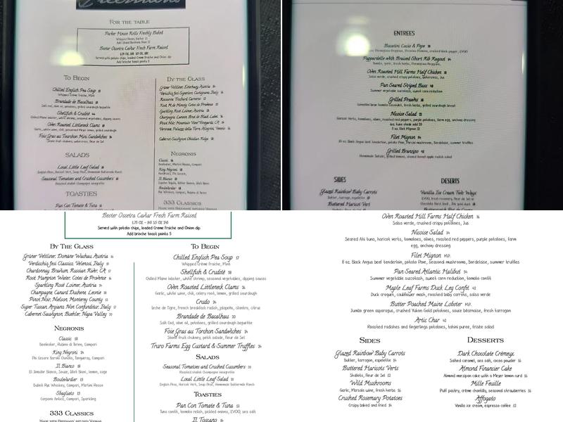 Freemans Menu