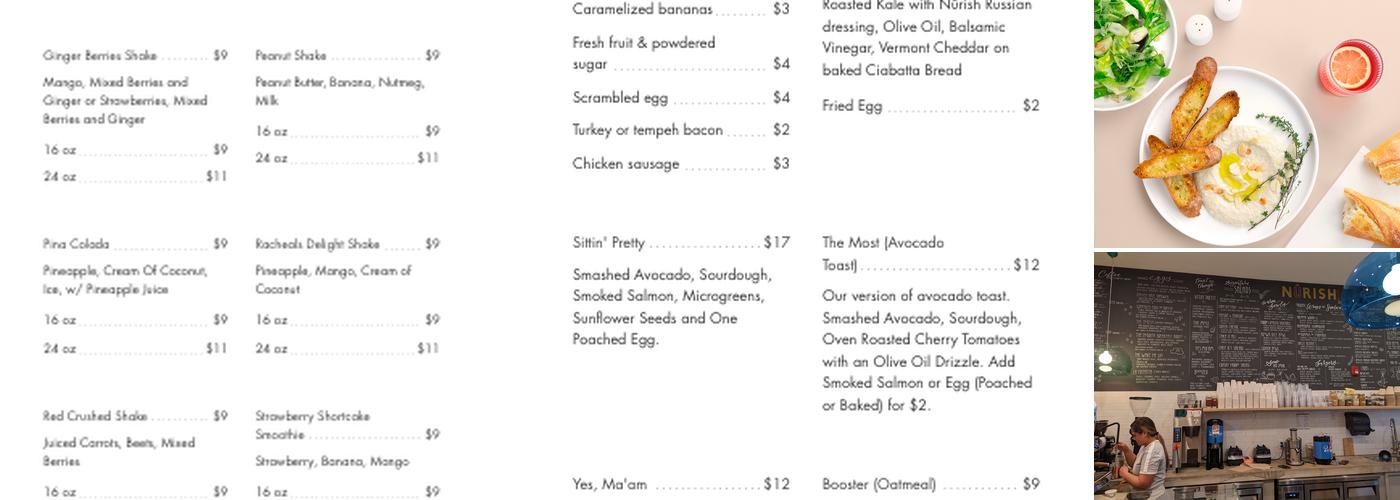 Nûrish Jersey City Menu