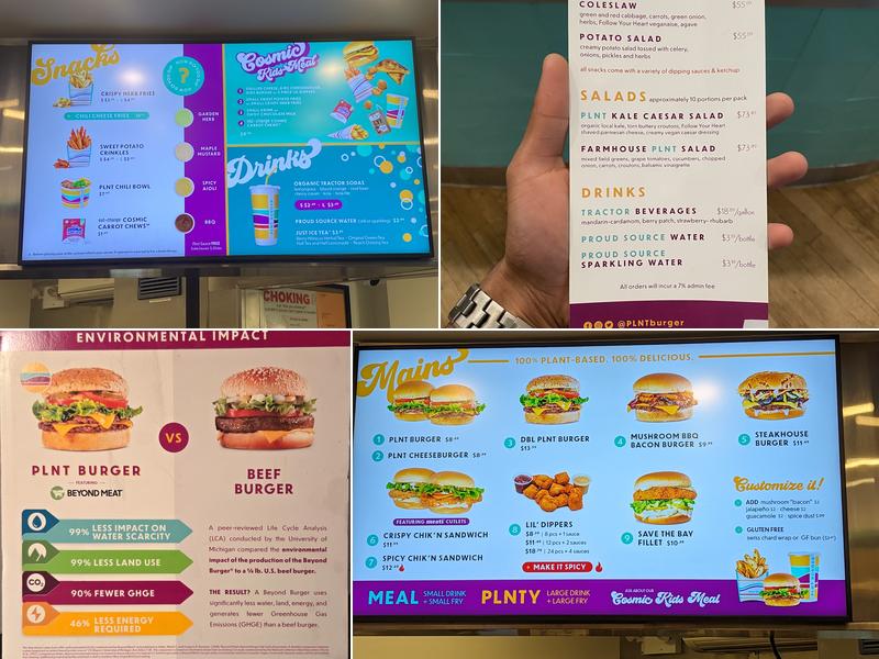 PLNT Burger Menu