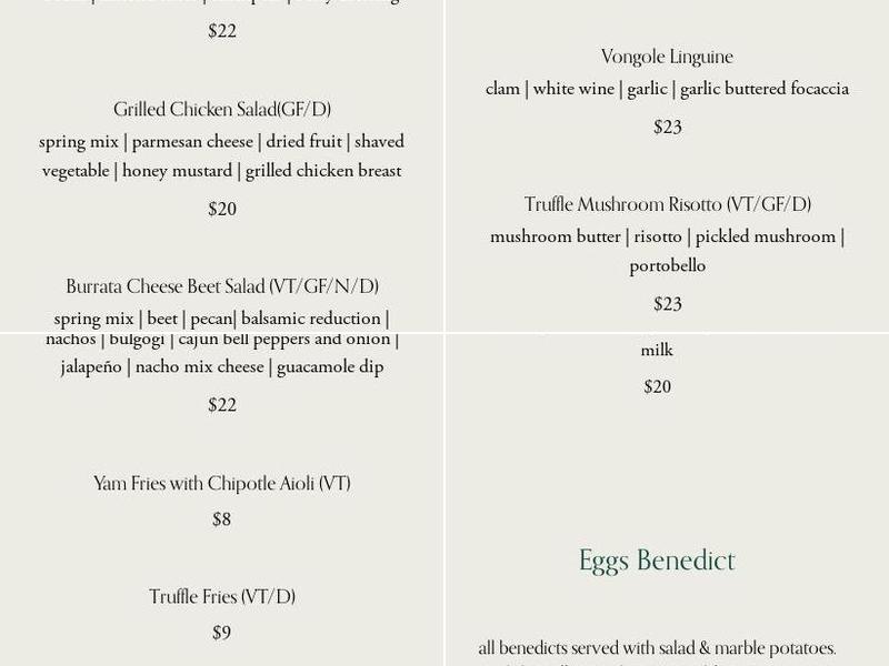 On & Off Kitchen + Bar Menu