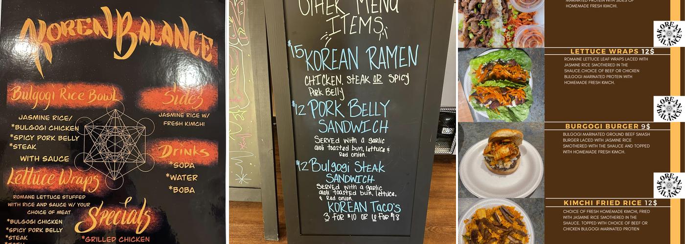 Korean Balance Menu