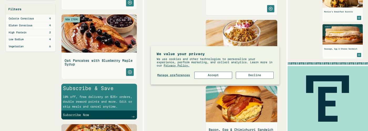 Everytable Menu