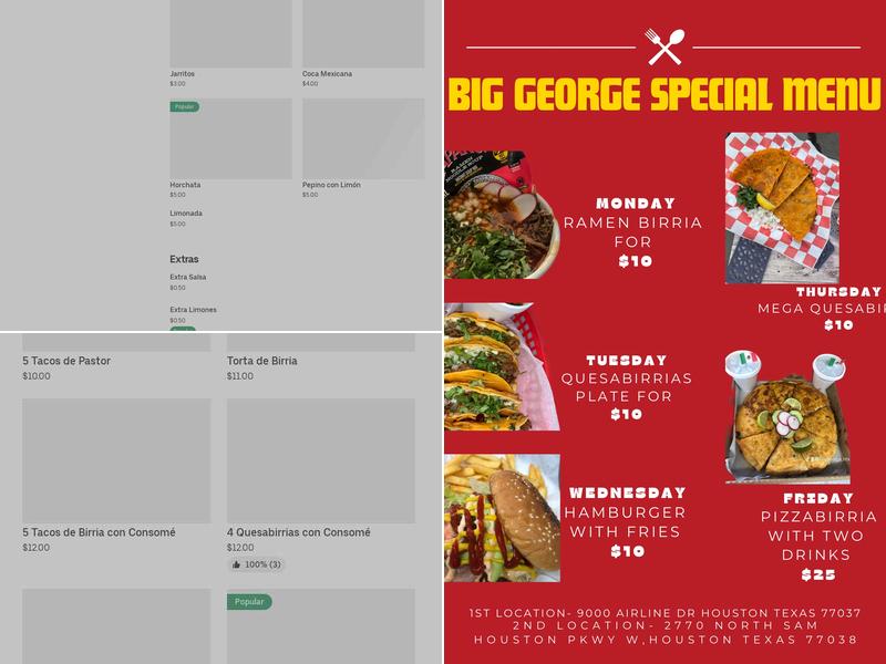 Big George Menu
