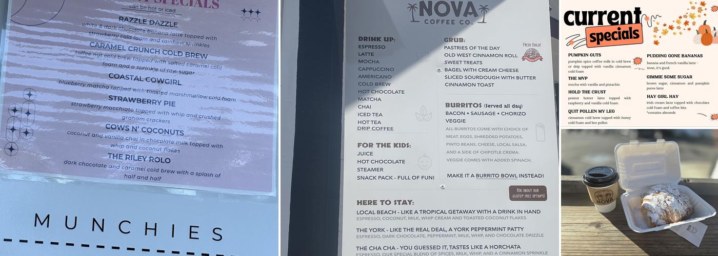 Nova Coffee Co Menu