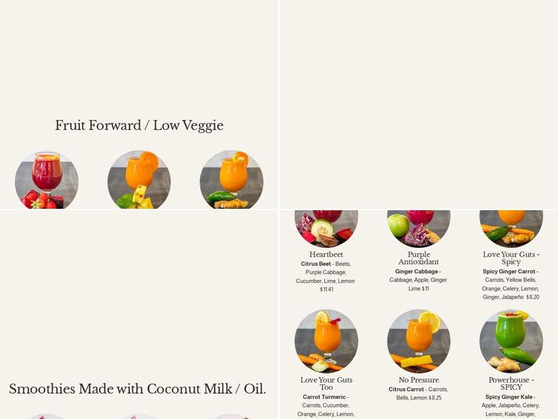iJuice - Cold Pressed Health Bar Menu