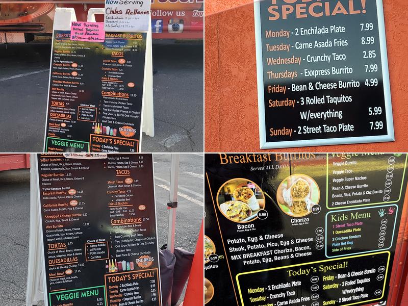 Taco Exxpress #4 Menu