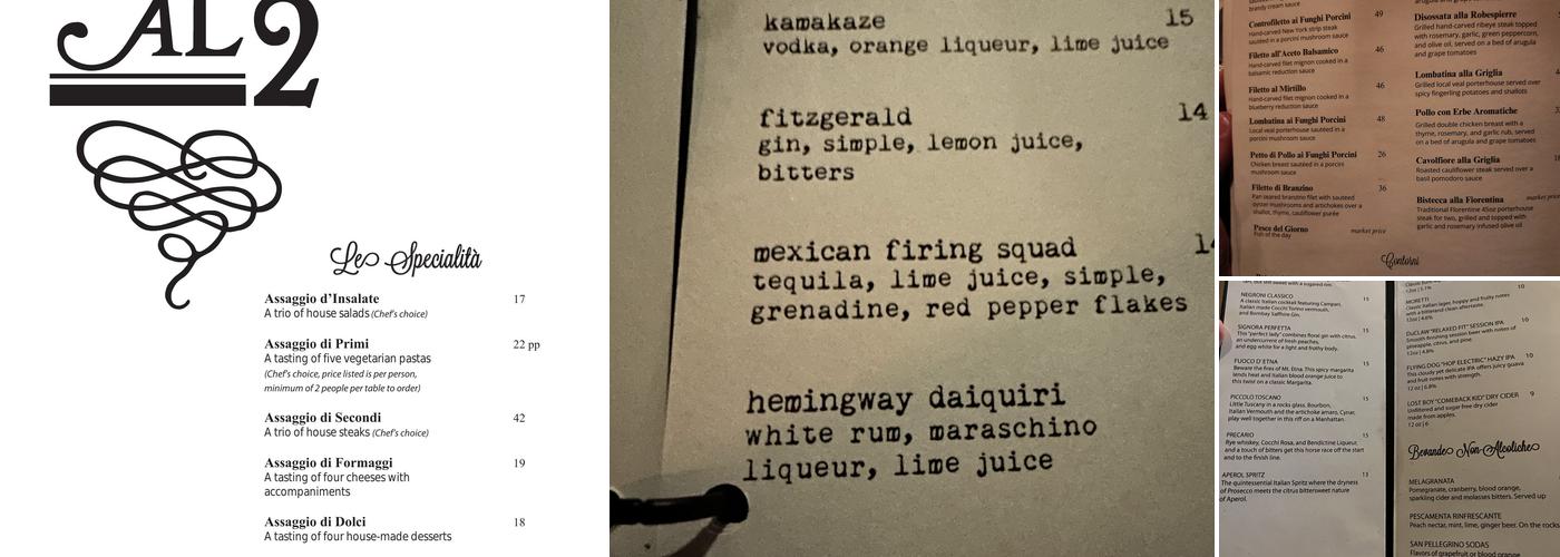 Acqua al 2 - Annapolis Menu