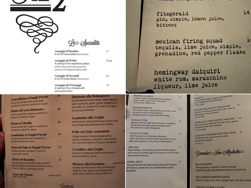 Acqua al 2 - Annapolis Menu