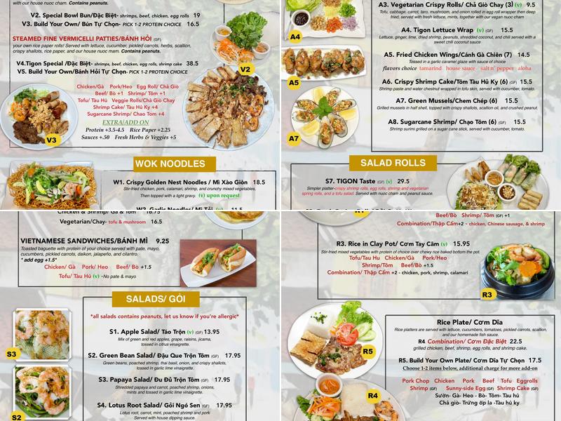 Tigon Menu
