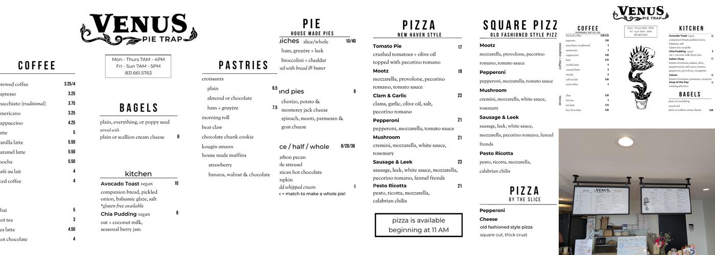 Venus Pie Trap Menu