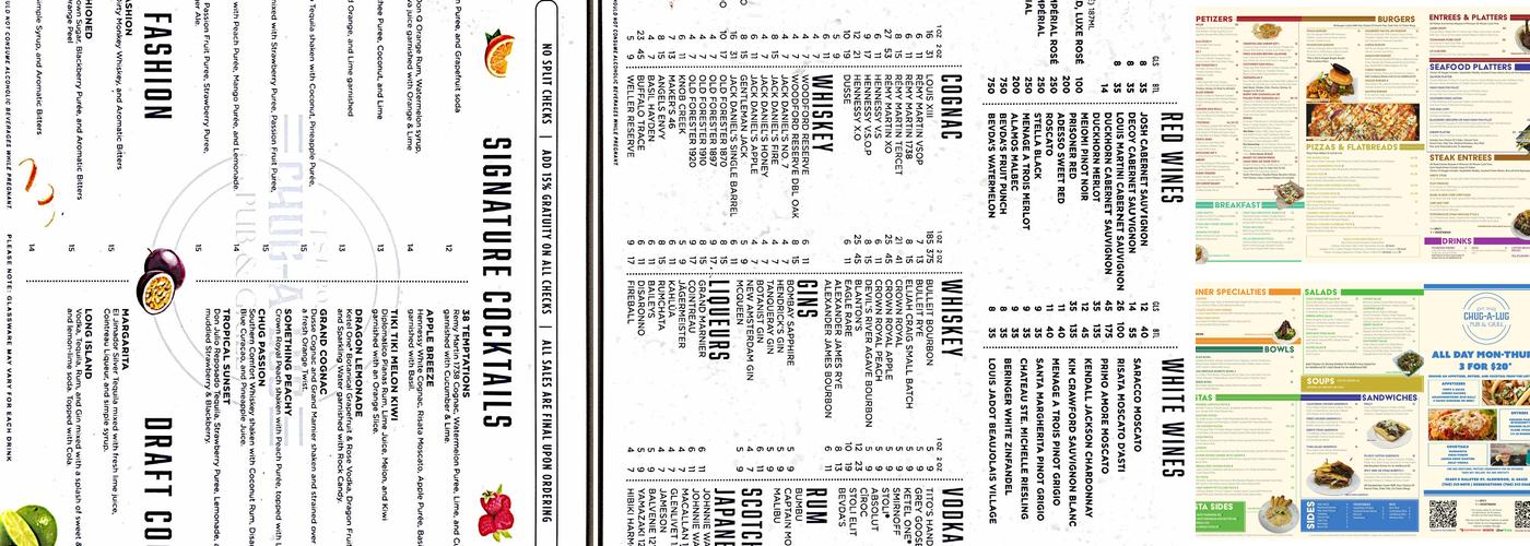 CHUG A LUG PUB & GRILL Menu
