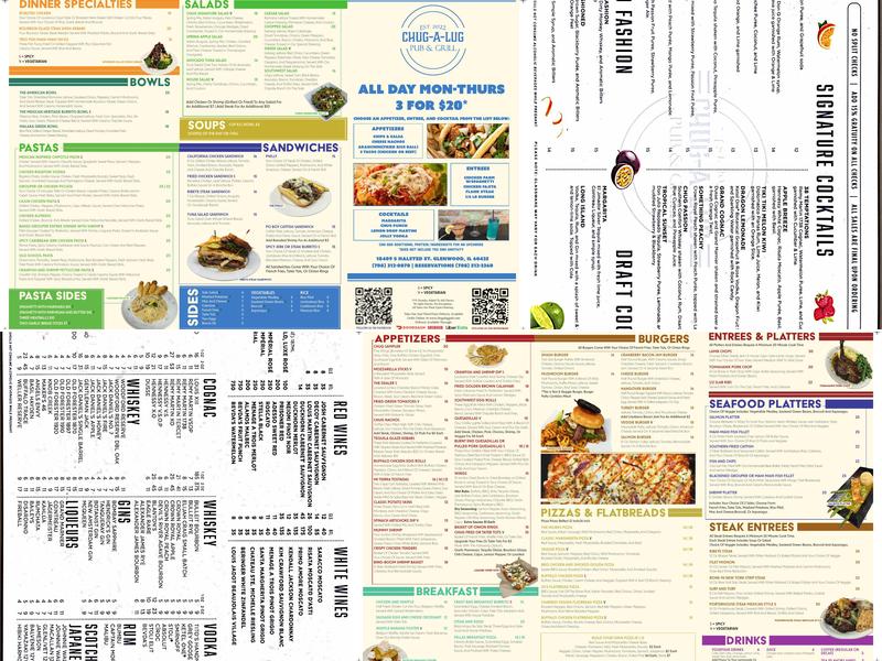 CHUG A LUG PUB & GRILL Menu