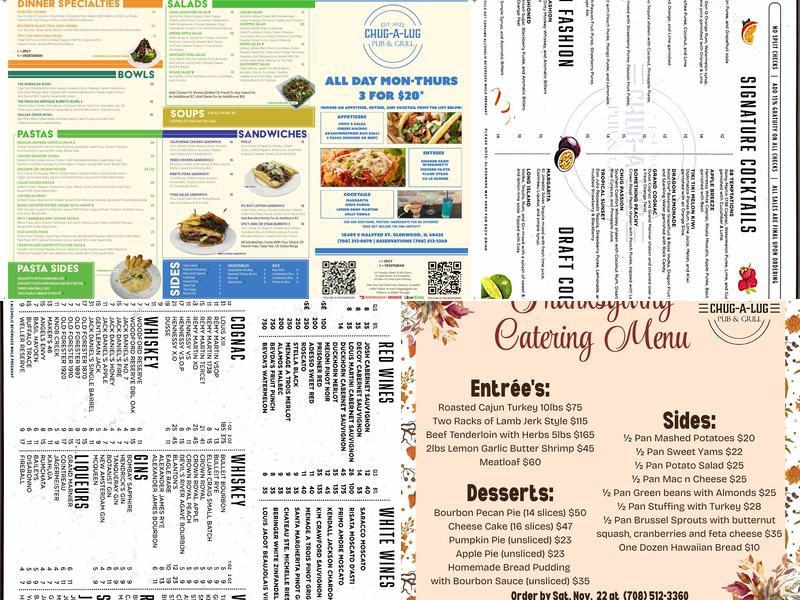 CHUG A LUG PUB & GRILL Menu