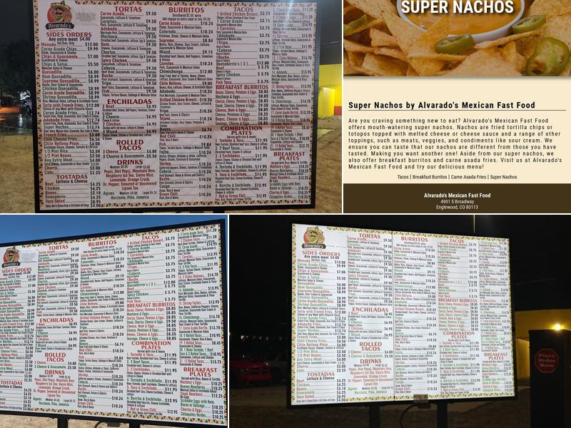 Alvarado's Mexican Fast Food Menu