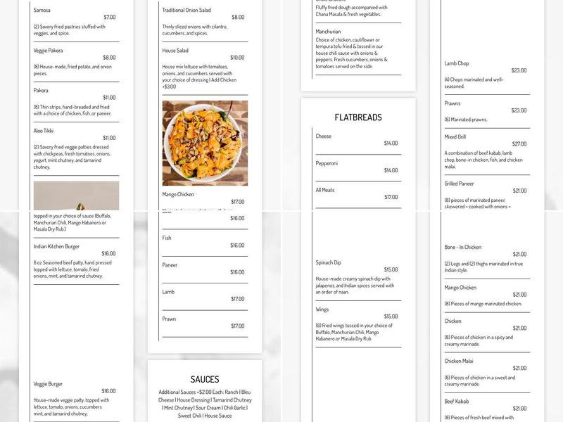 The Mango Tree - North Spokane Menu