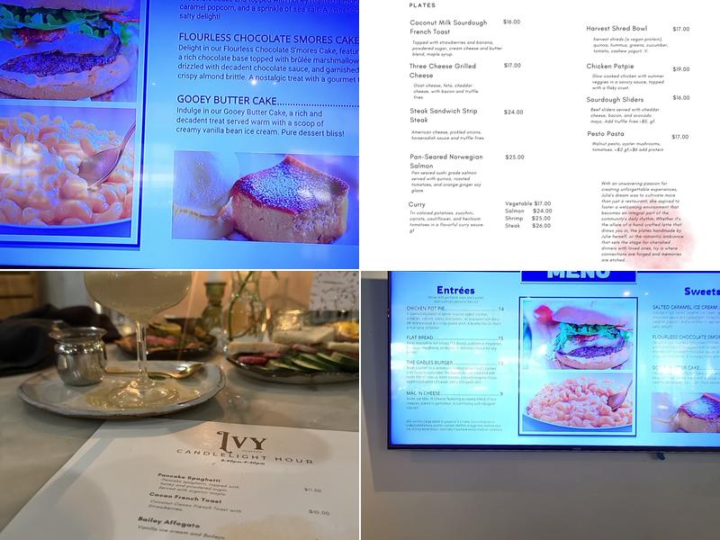 Ivy Cafe Menu