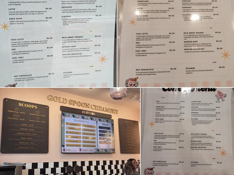 Gold Spoon Creamery Menu