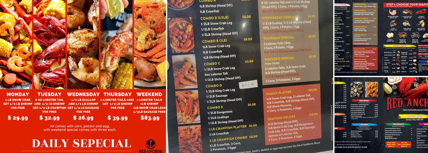 Red Anchor Seafood Menu