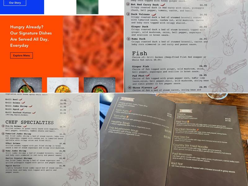 8thai restaurant Menu