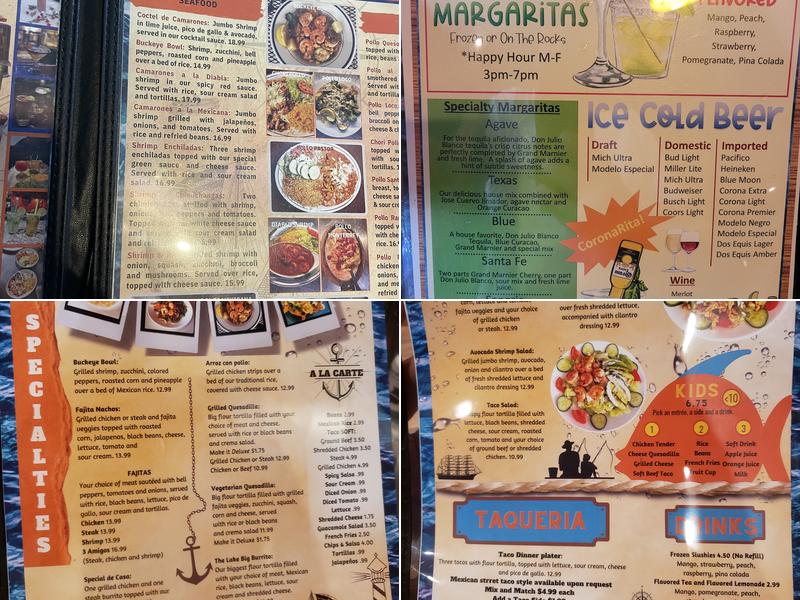 Buckeye Lake Margaritas Menu