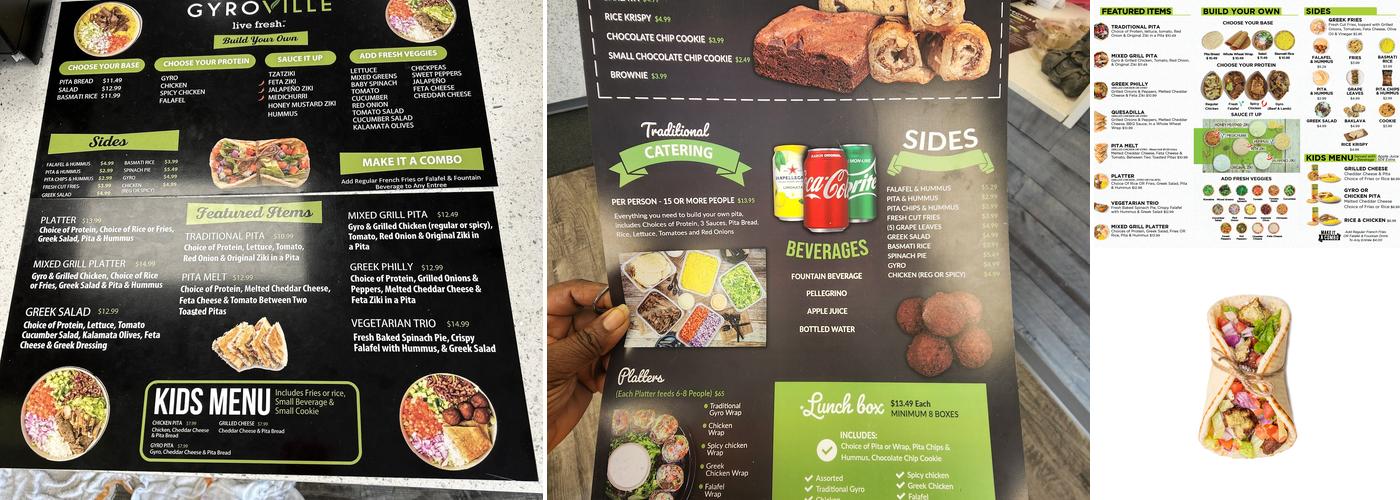 Gyroville Hollywood Menu