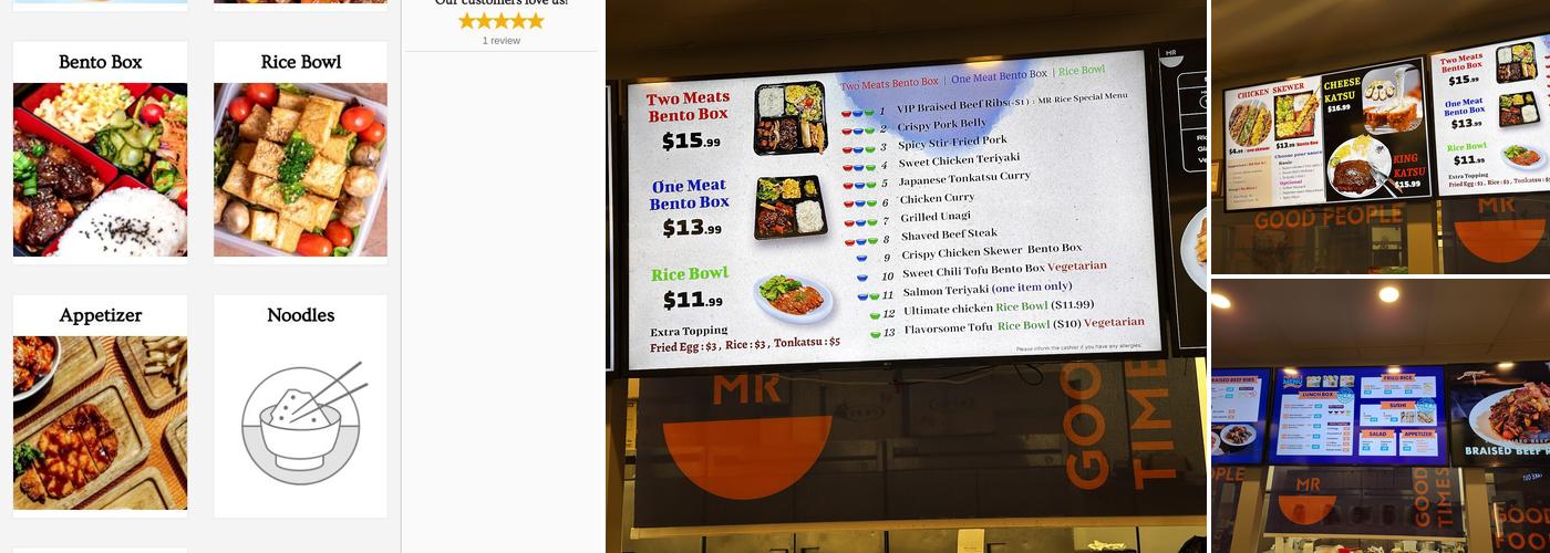 Mr. Rice Menu