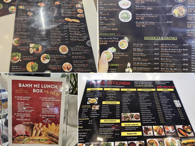 Yum's Kitchen Menu