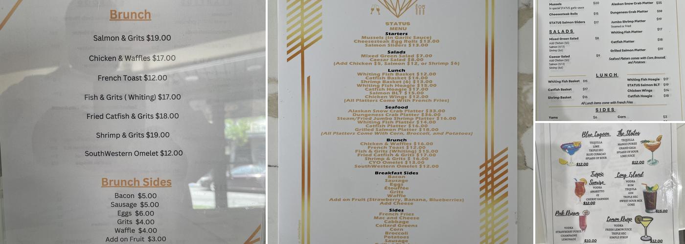 Status Restaurant & Bar Menu