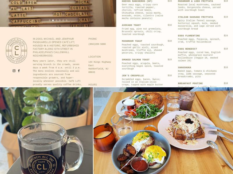 Cafe Lift Haddonfield Menu