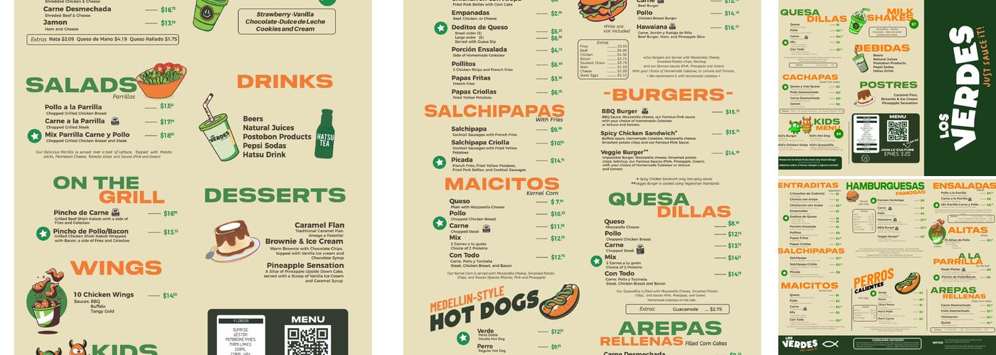 Los Verdes 88 Menu