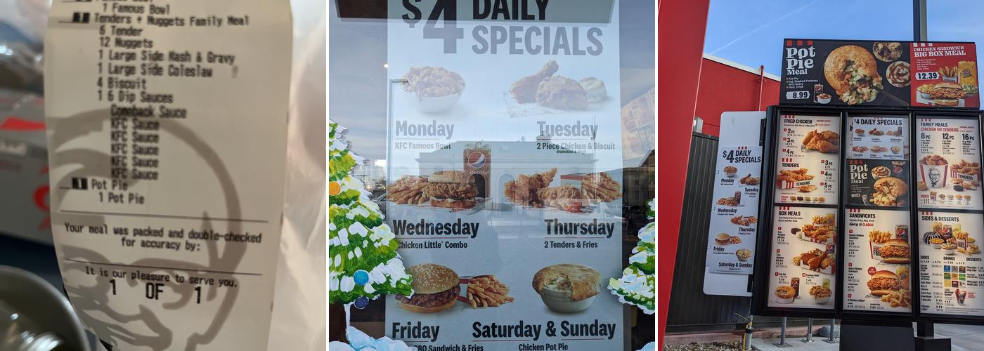 KFC Menu