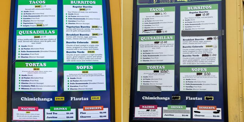 Tito's Taqueria Menu