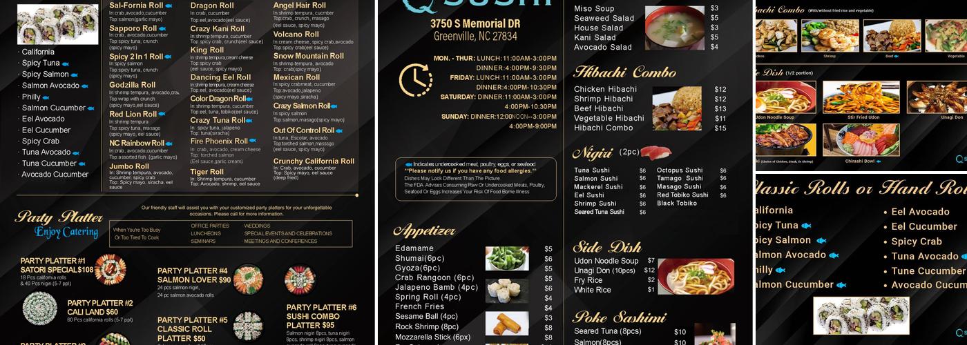 Q Sushi Menu