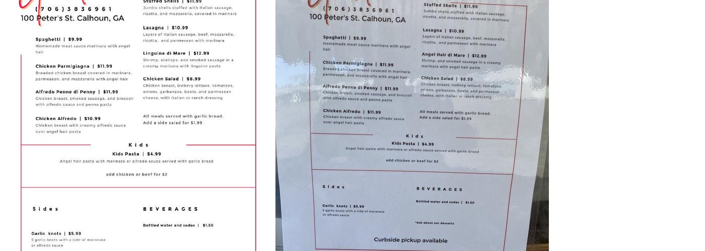 Giustino's Menu