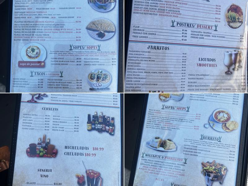 Lindo Mexico Menu