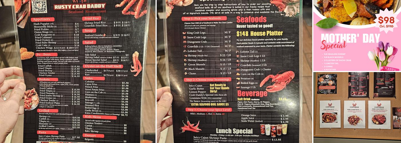 RUSTY CRAB DADDY Menu