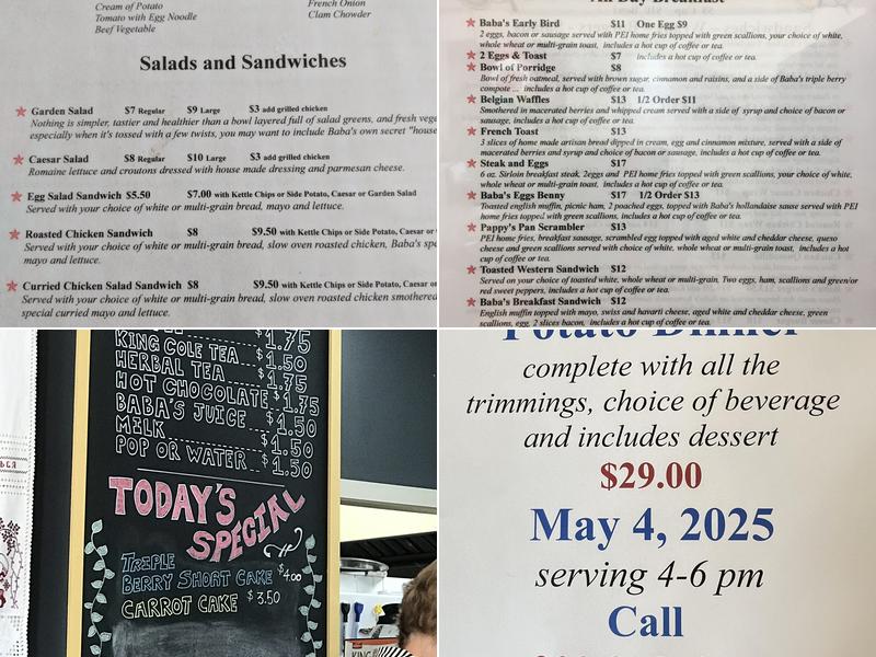 Baba's Kitchen Menu