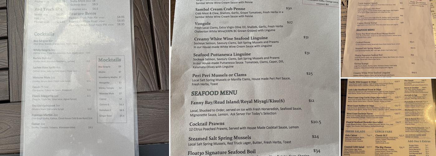 Float 30 Menu