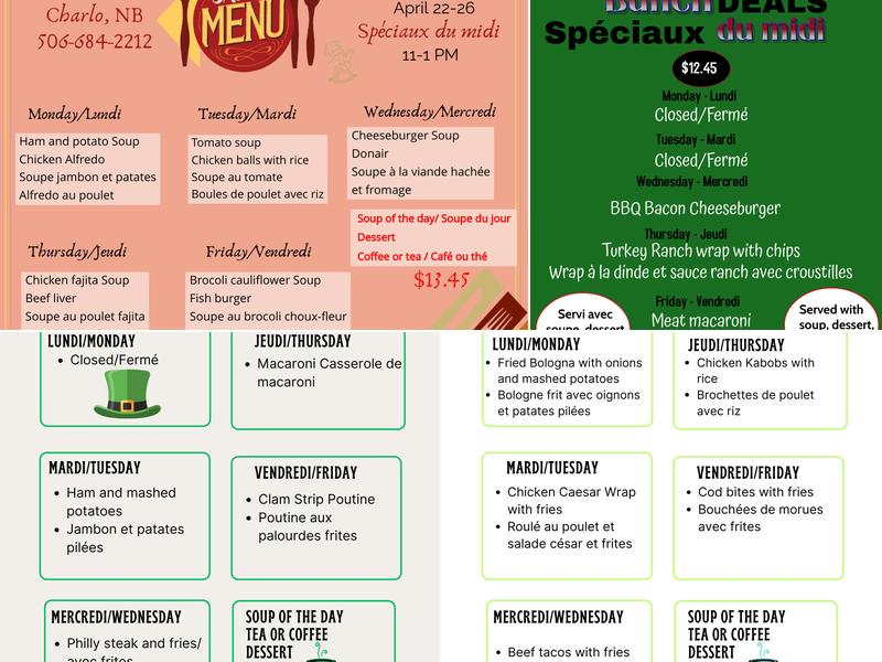 La Source Restaurant Menu