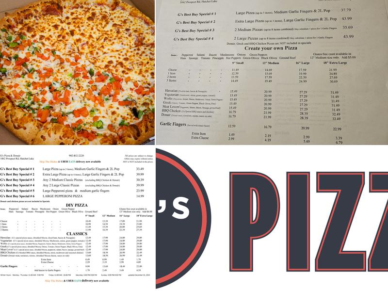 G's Pizza & Donair Menu