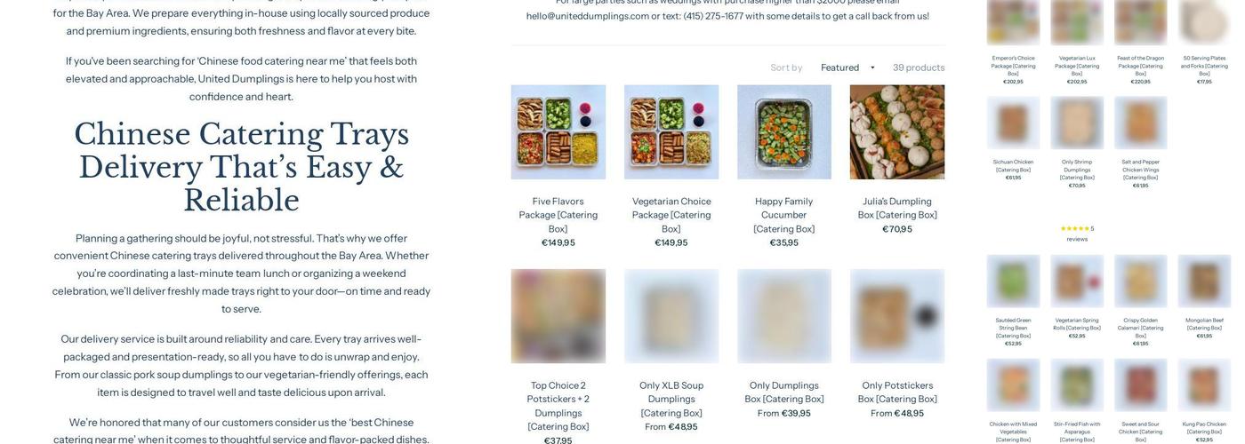 United Dumplings Menu