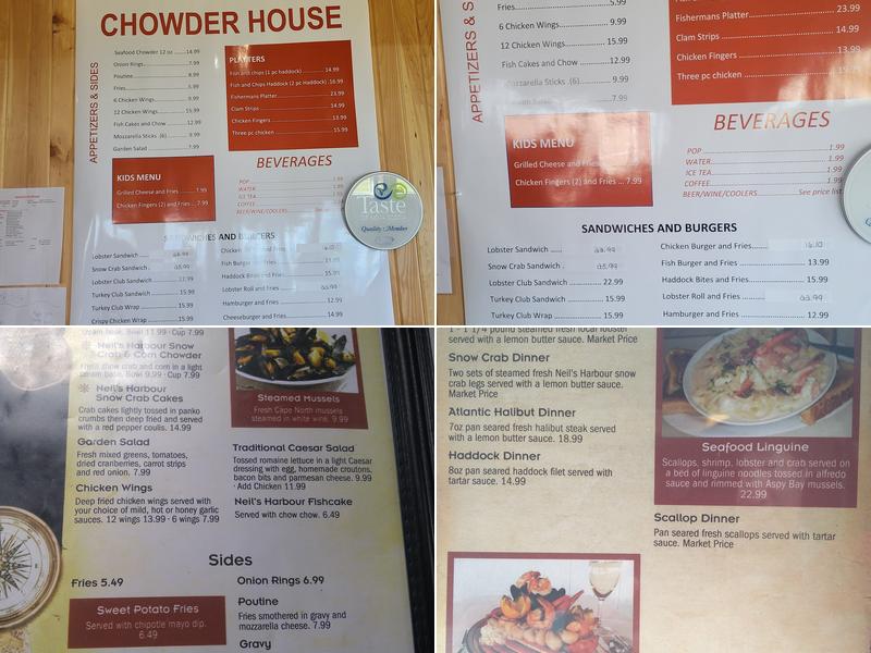 Chowder House Menu