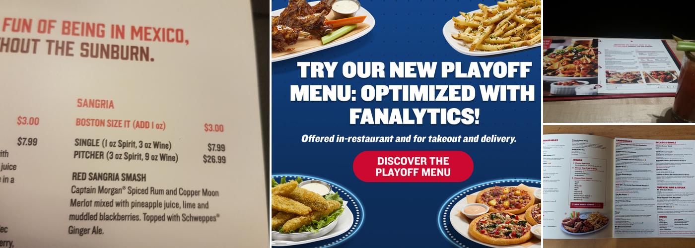 Boston Pizza Menu