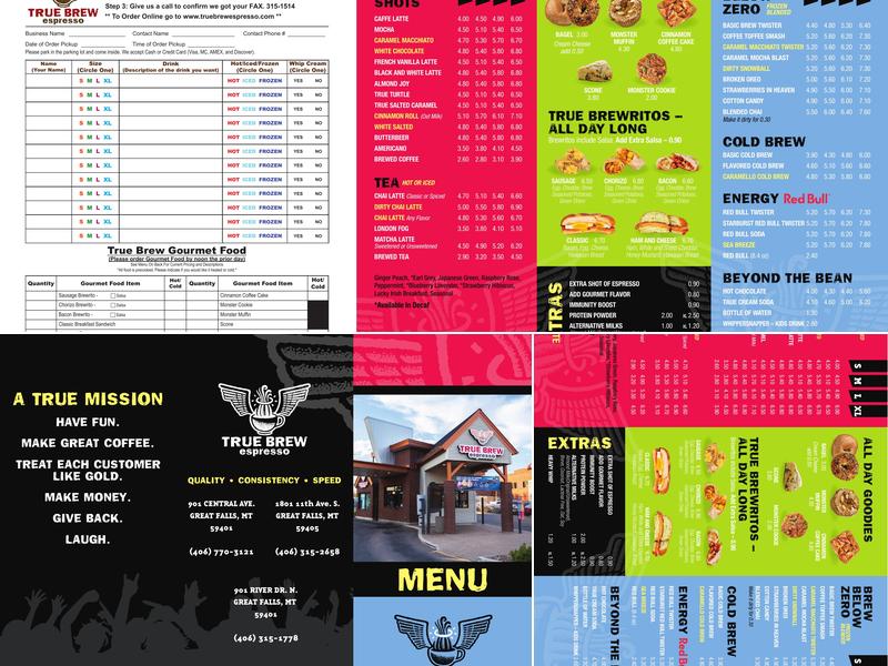 True Brew Espresso Menu